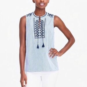 Tribal Jeans Embroidered Tassel Top M